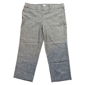 Avenue Cropped Trouser Work Pants Petite Size 18 Black Heathered Stretch Pull-on